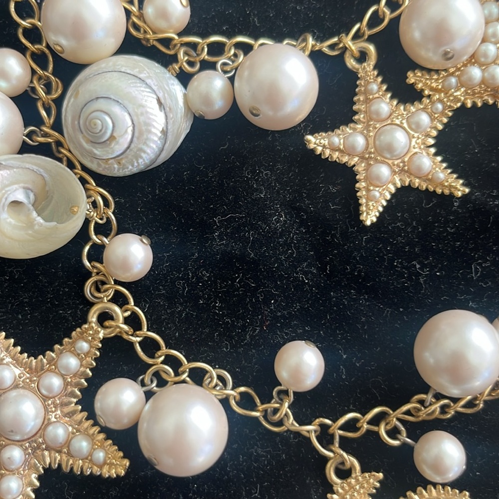 Pearl And Shell Statement Necklace - image 2
